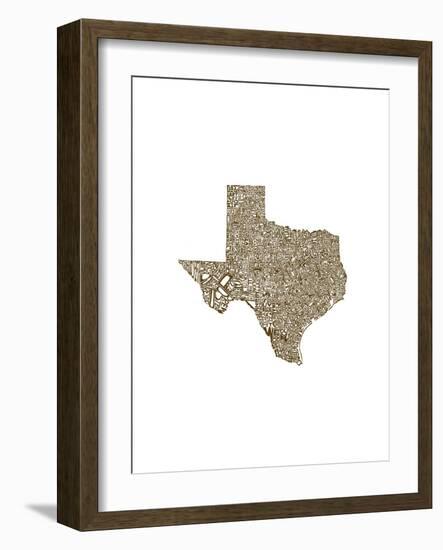 Typographic Texas Brown-CAPow-Framed Art Print