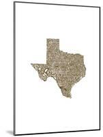 Typographic Texas Brown-CAPow-Mounted Art Print