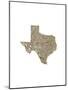 Typographic Texas Brown-CAPow-Mounted Art Print