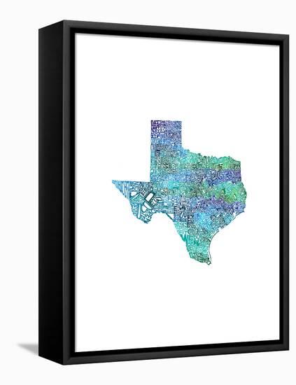 Typographic Texas Cool-CAPow-Framed Stretched Canvas