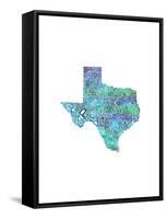 Typographic Texas Cool-CAPow-Framed Stretched Canvas