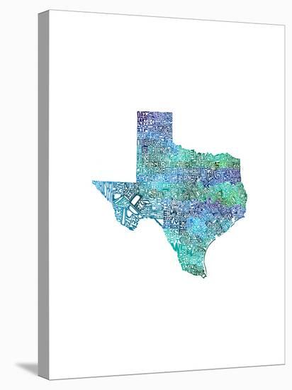 Typographic Texas Cool-CAPow-Stretched Canvas