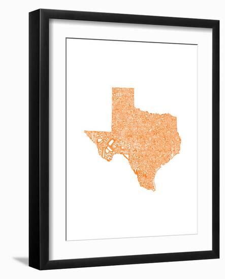 Typographic Texas Orange-CAPow-Framed Art Print