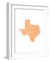 Typographic Texas Orange-CAPow-Framed Art Print