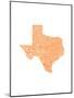 Typographic Texas Orange-CAPow-Mounted Art Print