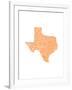 Typographic Texas Orange-CAPow-Framed Art Print