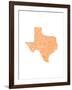 Typographic Texas Orange-CAPow-Framed Art Print