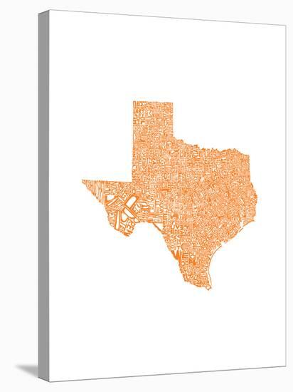 Typographic Texas Orange-CAPow-Stretched Canvas