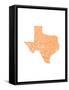 Typographic Texas Orange-CAPow-Framed Stretched Canvas