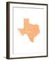 Typographic Texas Orange-CAPow-Framed Art Print