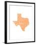 Typographic Texas Orange-CAPow-Framed Art Print