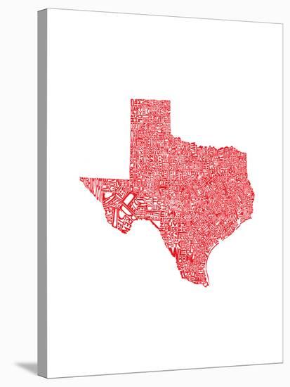 Typographic Texas Red-CAPow-Stretched Canvas