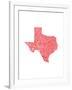 Typographic Texas Red-CAPow-Framed Art Print