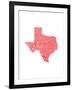 Typographic Texas Red-CAPow-Framed Art Print