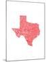 Typographic Texas Red-CAPow-Mounted Art Print