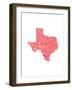 Typographic Texas Red-CAPow-Framed Art Print