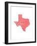 Typographic Texas Red-CAPow-Framed Art Print