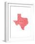 Typographic Texas Red-CAPow-Framed Art Print