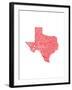 Typographic Texas Red-CAPow-Framed Art Print