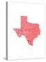 Typographic Texas Red-CAPow-Stretched Canvas