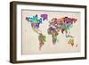 Typographic Text World Map-Michael Tompsett-Framed Art Print