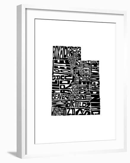 Typographic Utah-CAPow-Framed Art Print