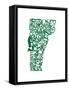 Typographic Vermont Green-CAPow-Framed Stretched Canvas