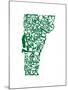 Typographic Vermont Green-CAPow-Mounted Art Print