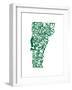 Typographic Vermont Green-CAPow-Framed Art Print