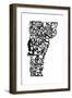 Typographic Vermont-CAPow-Framed Art Print