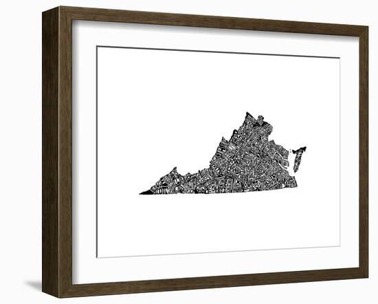 Typographic Virginia-CAPow-Framed Art Print