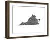 Typographic Virginia-CAPow-Framed Art Print