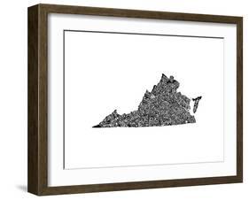 Typographic Virginia-CAPow-Framed Art Print