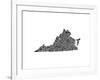 Typographic Virginia-CAPow-Framed Art Print