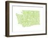 Typographic Washington Green-CAPow-Framed Art Print