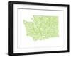 Typographic Washington Green-CAPow-Framed Art Print