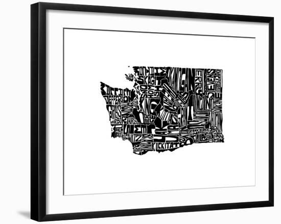 Typographic Washington-CAPow-Framed Art Print