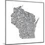 Typographic Wisconsin Charcoal-CAPow-Mounted Art Print