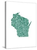 Typographic Wisconsin Forest-CAPow-Stretched Canvas