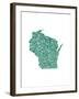 Typographic Wisconsin Forest-CAPow-Framed Art Print