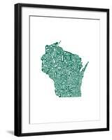 Typographic Wisconsin Forest-CAPow-Framed Art Print