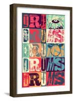 Typographical Drums-ZOO BY-Framed Art Print