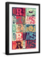 Typographical Drums-ZOO BY-Framed Art Print