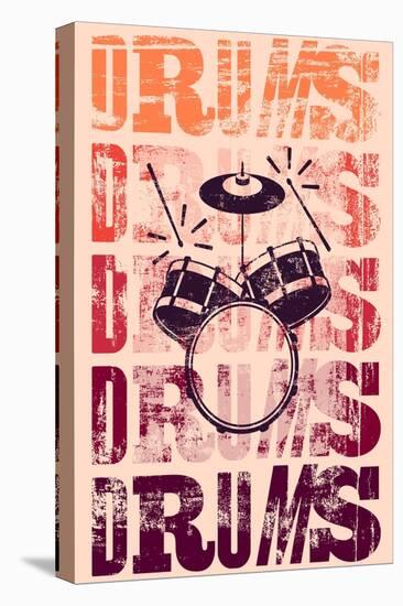 Typographical Drums-ZOO BY-Stretched Canvas