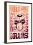 Typographical Drums-ZOO BY-Framed Art Print