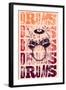 Typographical Drums-ZOO BY-Framed Art Print