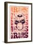 Typographical Drums-ZOO BY-Framed Art Print
