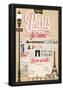 Typographical Retro Style Poster With Paris Symbols And Landmarks-Melindula-Framed Poster