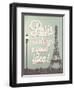 Typographical Retro Style Poster With Paris Symbols And Landmarks-Melindula-Framed Art Print