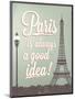 Typographical Retro Style Poster With Paris Symbols And Landmarks-Melindula-Mounted Art Print